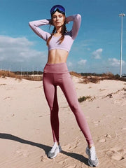 High Waisted Yoga Pants With Pockets Wide Waistband Leggings