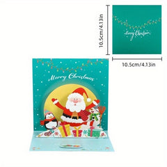 3D Christmas Greeting Card Handcraft Flip Gift Blessing Message Small Card