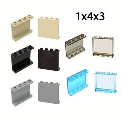 15pcs Small Particle Building Blocks MOC Parts 1x4x3 Wall Panels Glass