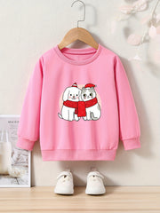OERYUI Kitty Graphic Sweatshirt for Kids