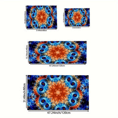 Bright Flower Motif Kitchen Mat Washable Rug Home Decor Indoor Decor