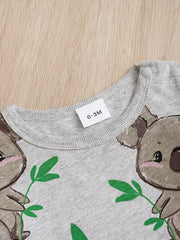 Newborn Cotton Romper Koala Print Long Sleeve Baby Bodysuit