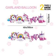 5pcs Oversized Unicorn Balloon Birthday Party Decoration Set