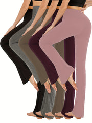 Women's High Waist Flare Pants Tummy Control Yoga Bell Bottom Active Wear