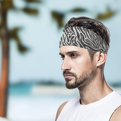 3pcs Animal Print Sports Sweatband Non Slip Headband for Running Yoga Fitness