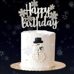 Snowflake Cake Decoration for Christmas & Birthday Parties