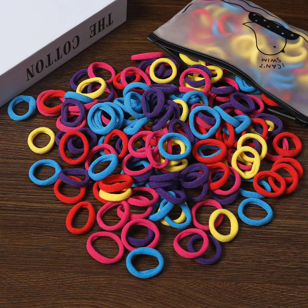 100pcs Girls High Elastic Colorful Hair Bands Women Scrunchies
