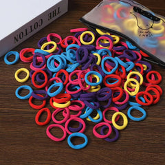100pcs Girls High Elastic Colorful Hair Bands Women Scrunchies