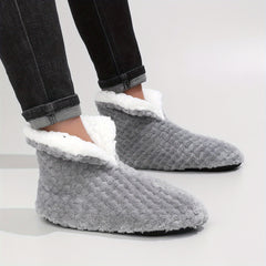 Cozy Plush House Slippers Men Winter Indoor Shoes