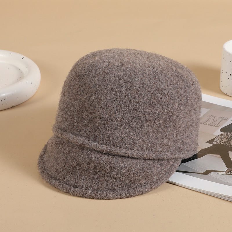 Wool Solid Baseball Cap Women's Winter Warm Hat Valentines