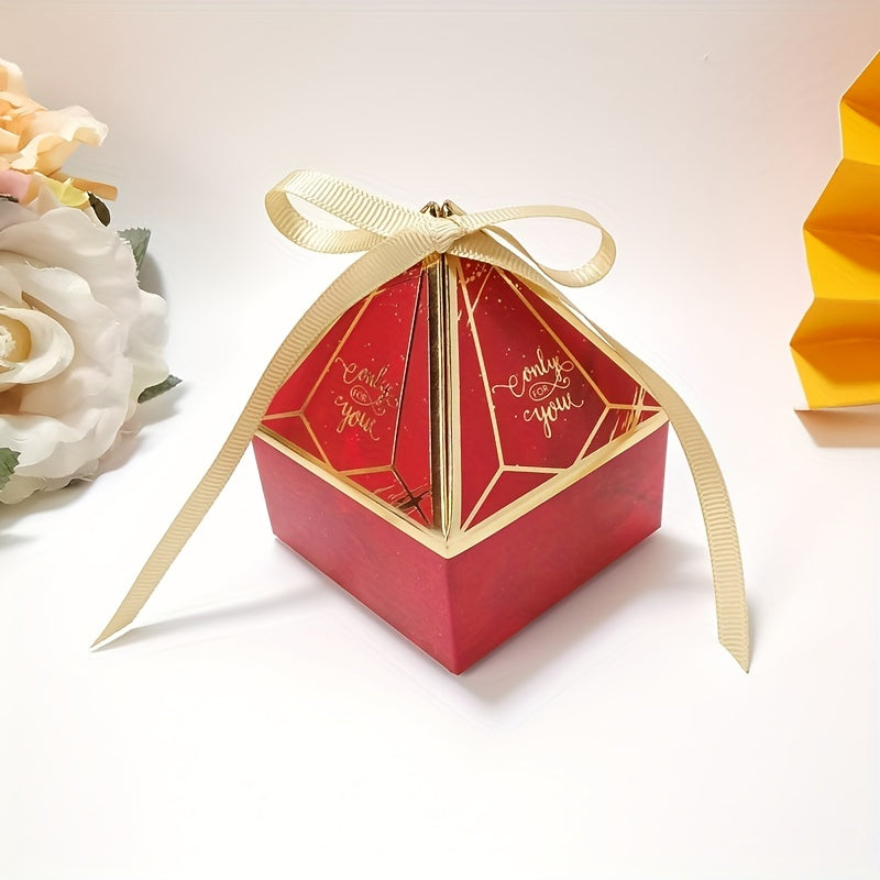 Triangle Wedding Candy Box Hot Golden Tower Jewel Box