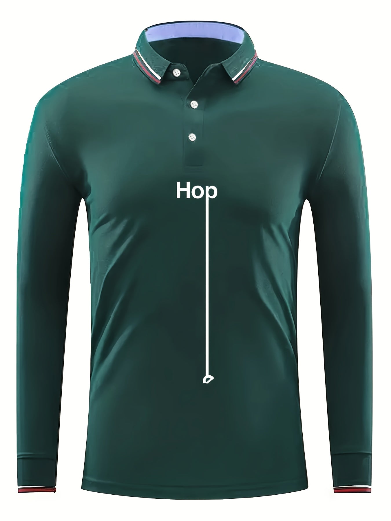 HOP Pattern Men's Long Sleeve Polo Shirt