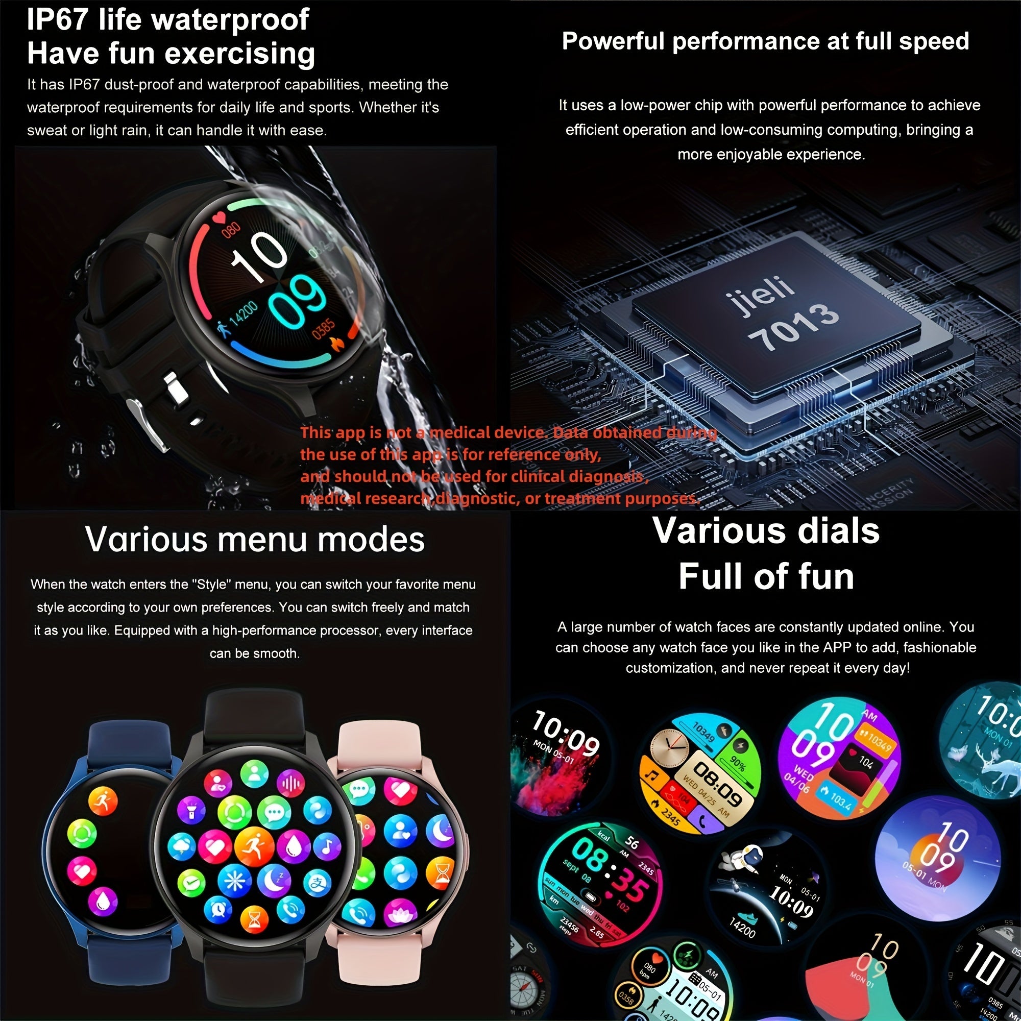 1.43" AMOLED Touch Sports Smartwatch Calls Fitness Track Voice Assistant