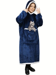 Plush Hooded Night Robe Warm & Comfy Women's Sleepwear
