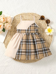 Baby Boys Casual Block Button Front Belted Cami Dress
