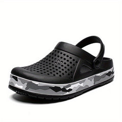 Men's Breathable No Tie Slip On Clog Sandals Casual Outdoor Walking Shoes