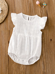 Baby Girl Cotton Romper Floral Embroidered Jumpsuit