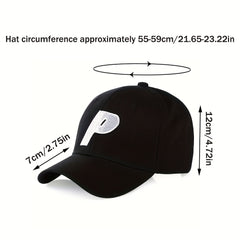 Unisex Sunscreen Baseball Cap with Letter Embroidery for Outdoor Travel