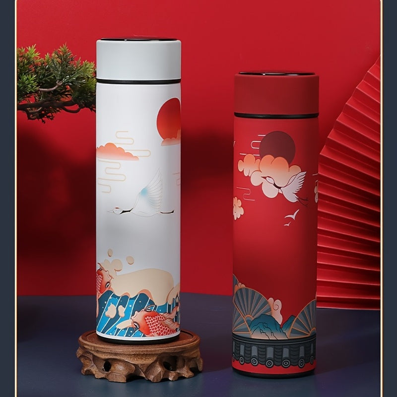 Chinese Style Vintage Insulated Water Bottle 304 Stainless Steel Cup