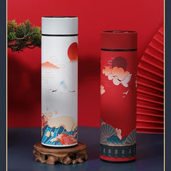 Chinese Style Vintage Insulated Water Bottle 304 Stainless Steel Cup