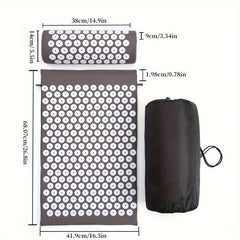 3pcs Dark Grey Yoga Mat Acupressure Pillow Bag