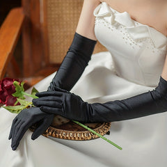 Satin Long Gloves for Prom Party Vintage Women