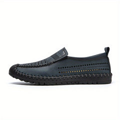 Men's No Tie Lace Mesh Slip On Shoes Outdoor Walking Casual Shoes