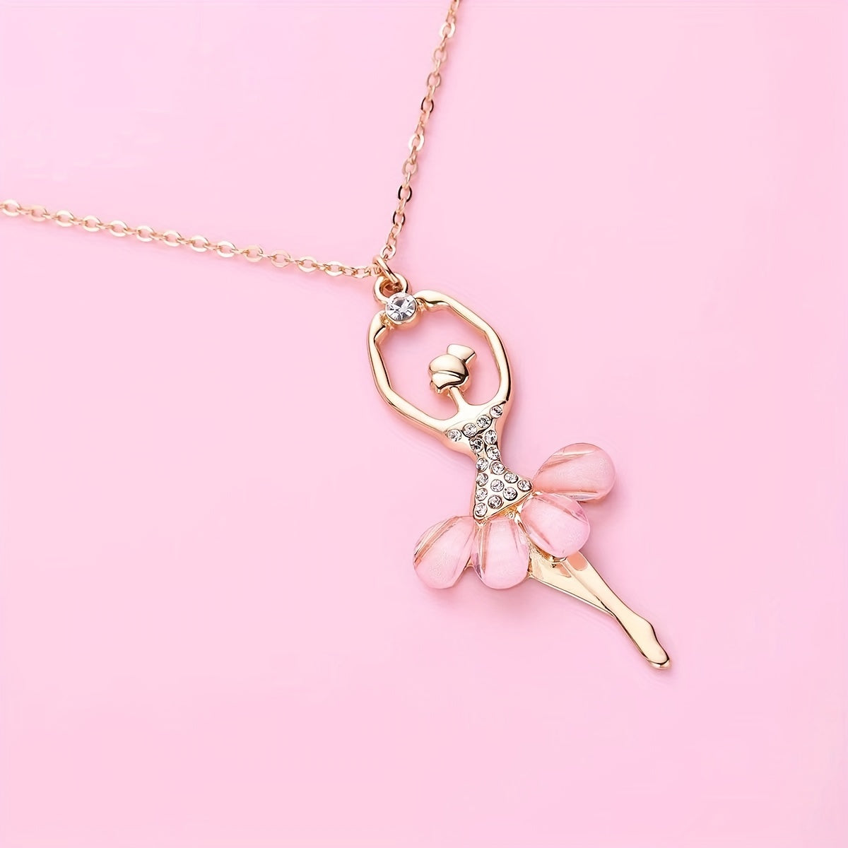 Pink Skirt Ballet Girls Necklace Pendant Birthday Gift For Girls