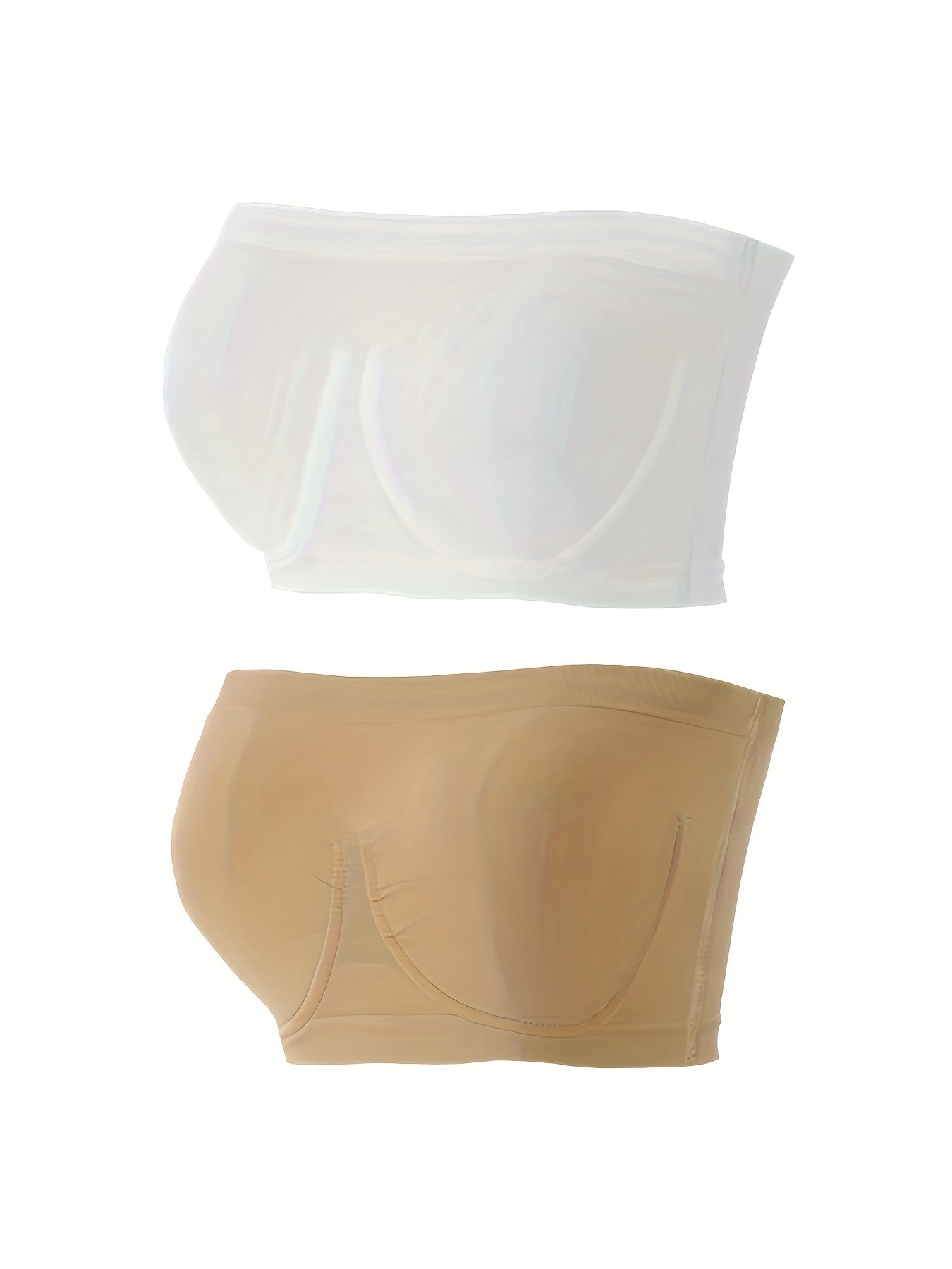 2pcs Strapless Bandeau Bras Soft & Stretchy Everyday Bra Women's Lingerie