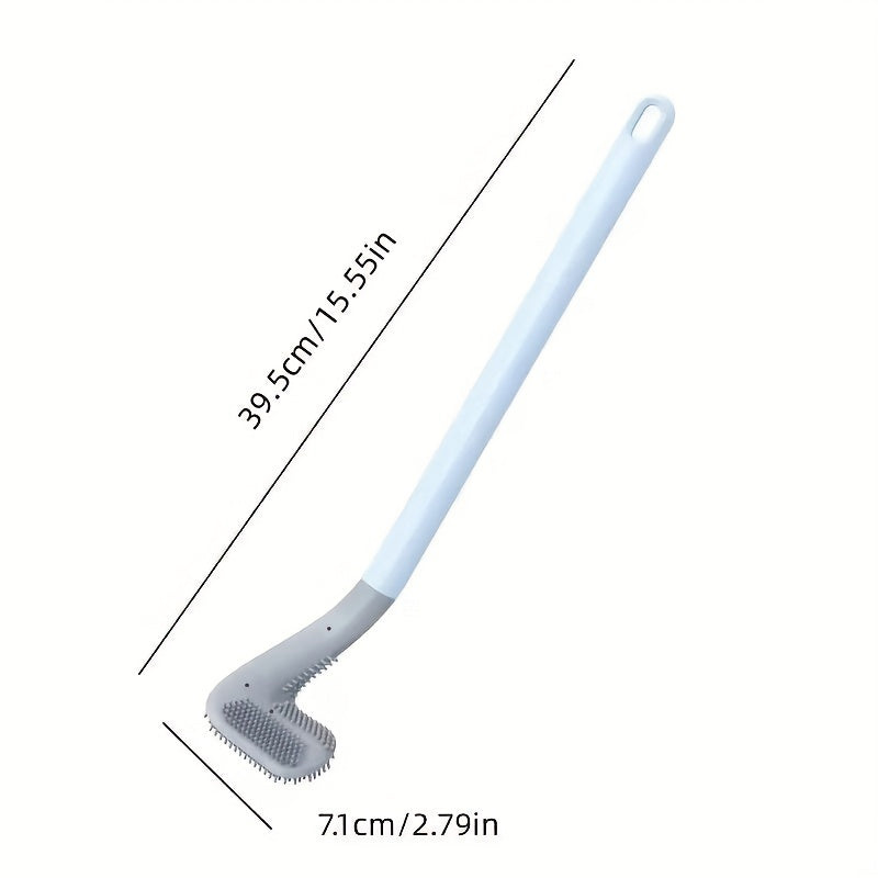 Silicone Toilet Brush with Soft Head and Long Handle