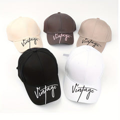 Embroidered Retro Letter Peaked Cap Sunscreen Baseball Cap