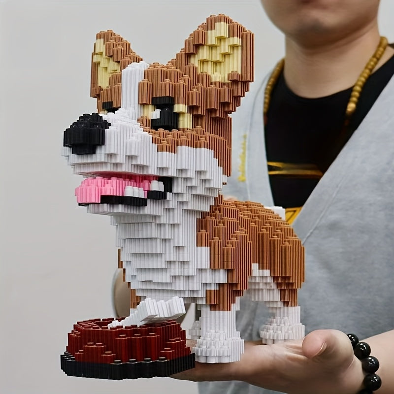4000pcs Corgi Dog Building Blocks Set Cute Cartoon Animals Interlocking Bricks