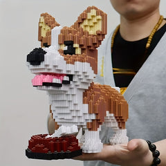 4000pcs Corgi Dog Building Blocks Set Cute Cartoon Animals Interlocking Bricks