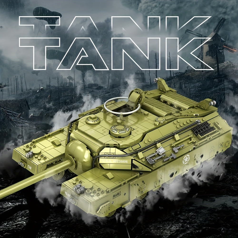 T28 Heavy Duty Tank Building Blocks Kit - Military World Series