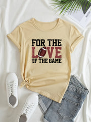 Love Football Graphic Sports T shirt Women