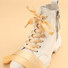Polyester Ribbon Glossy Shoelaces Silk Satin Wide Flat Webbing Ribbon