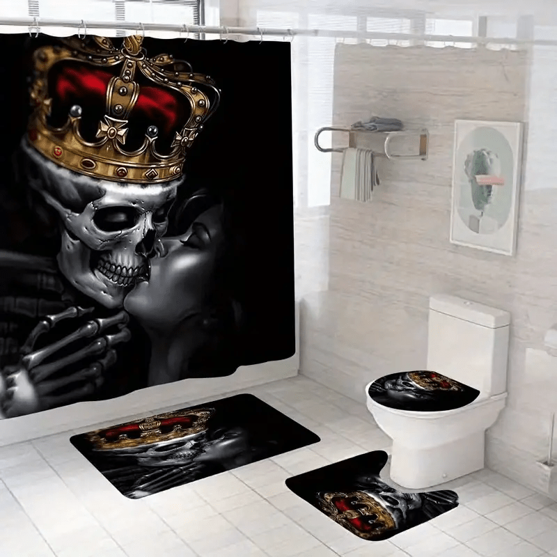 Skull Beauty Pattern Shower Curtain Halloween Decor
