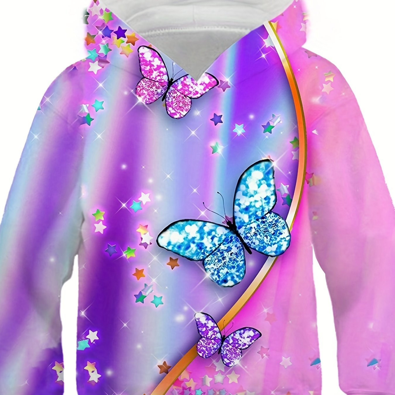 Kids Butterfly 3D Print Hoodie Boys Girls Spring Sweatshirt
