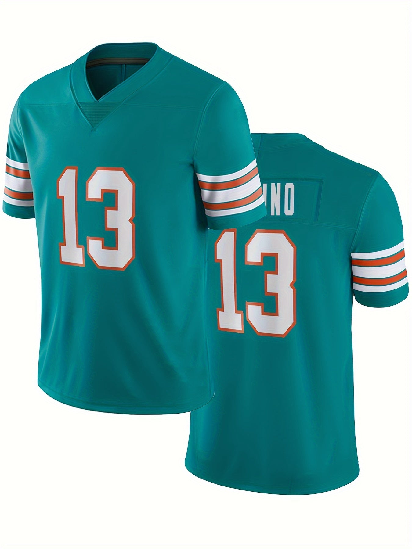 Men's 13 Football Jersey V-Neck Short Sleeve Embroidered Sweatshirt
