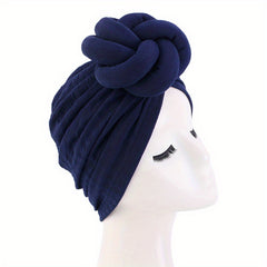 Twisted Turban Cap Solid Hijab Hat Elastic Head Wrap Ramadan Headscarf