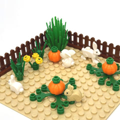 Autumn Rabbit & Pumpkin Farm Building Blocks Set