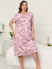 Heart & Letter Print Tee Nightdress