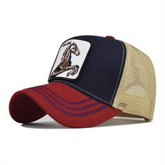 Animal Embroidery Patch Baseball Cap Unisex Adjustable Mesh Dad Hat