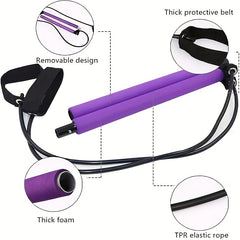 Pilates Bar Kit with Resistance Bands for Home Gym Workout