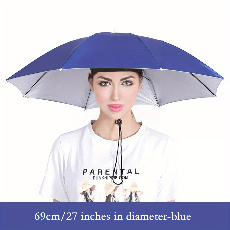 27in Hat Umbrella Rain or Shine Fishing Elastic Band Lightweight