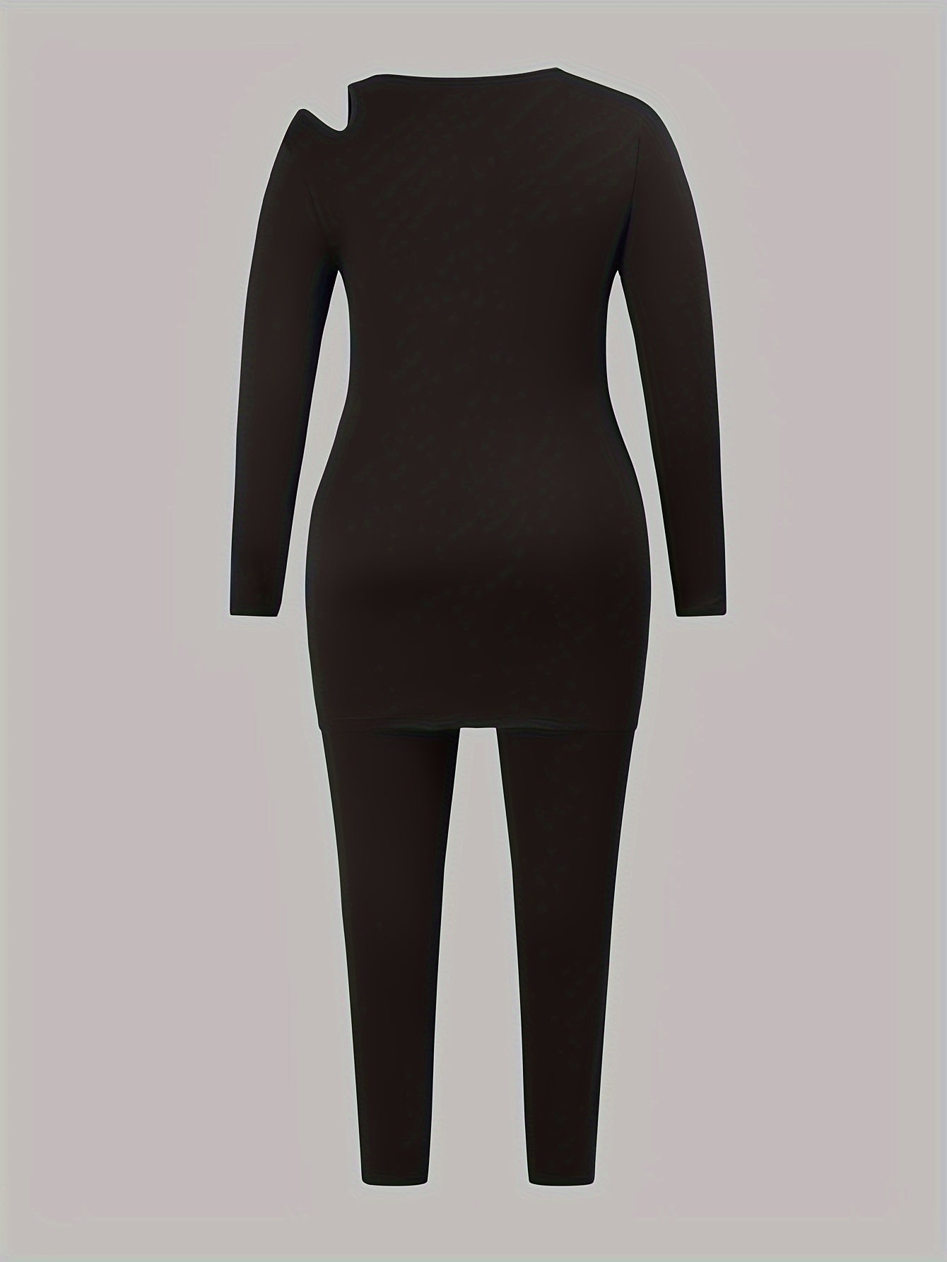 Solid Cut Out Long Sleeve Tee & Leggings 2 Piece Set