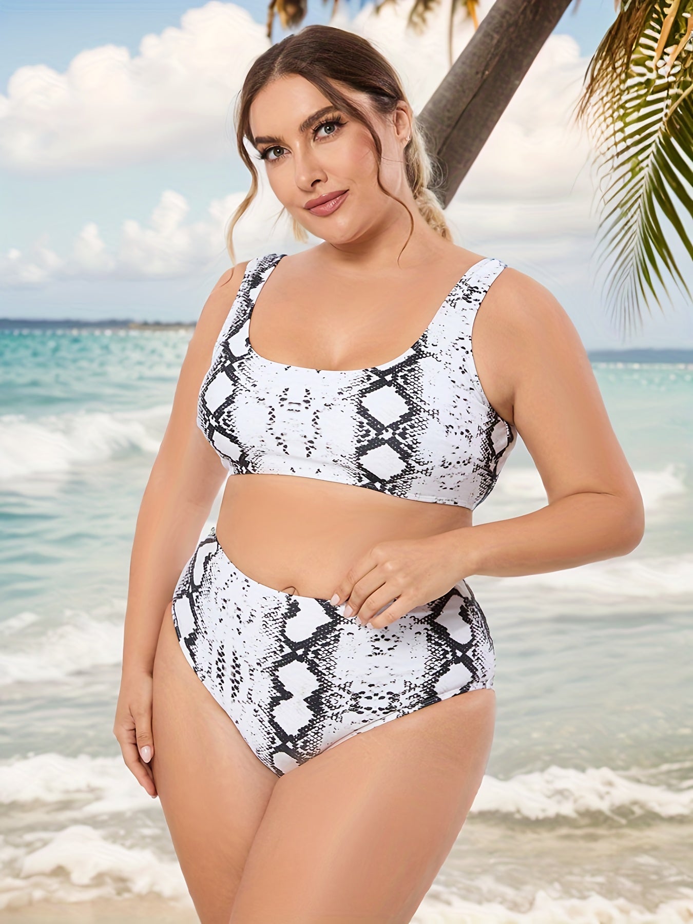 Animal Print Bikini Set Women's Medium Stretch 2pcs