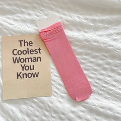 10 Pairs Women's Soft Crew Socks Solid Sweat Absorption Thin Socks