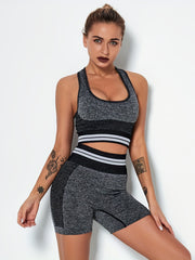 Seamless Knit High Stretchy Bra & Shorts Set