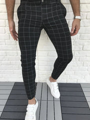 Men's Checkered Slim Fit Pants